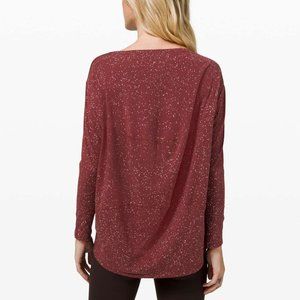 Lululemon Back In Action Long Sleeve Splatter Savannah Red Size 10?